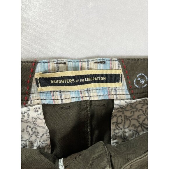 Daughters of the Liberation Anthropologie Washed‎ Olive Green Cargo Trousers 6 - Picture 5 of 10